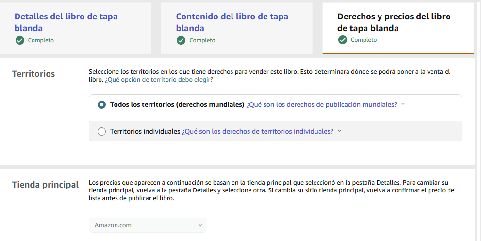 Pantalla de Rights & Pricing con precios por mercado